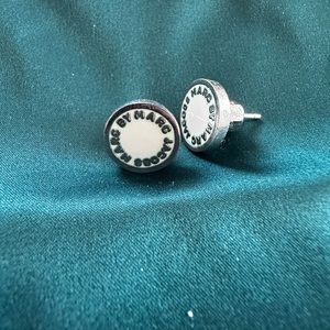 White Marc stud earrings